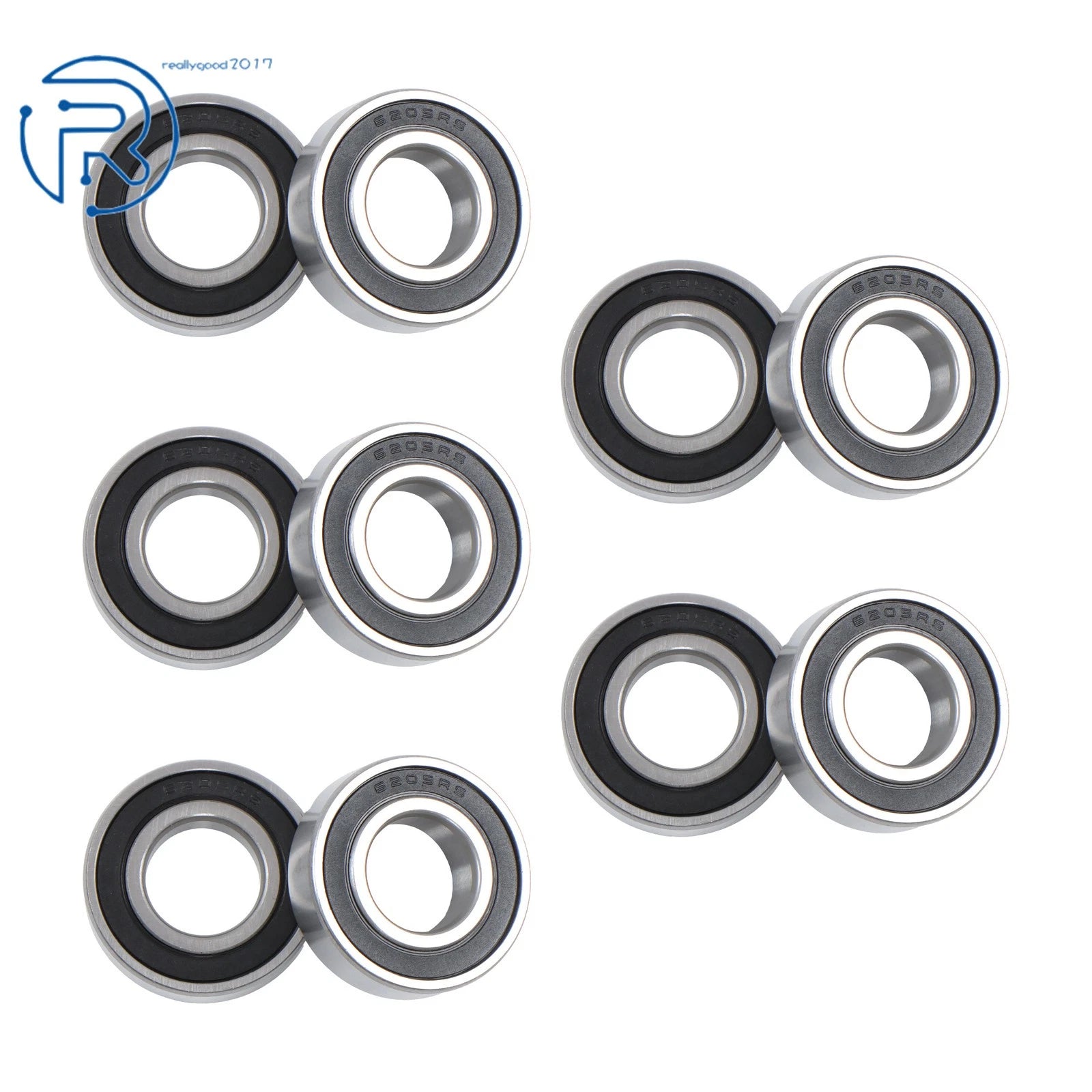Set of 10 Ball Bearings for Various Applications (25×52×15mm)