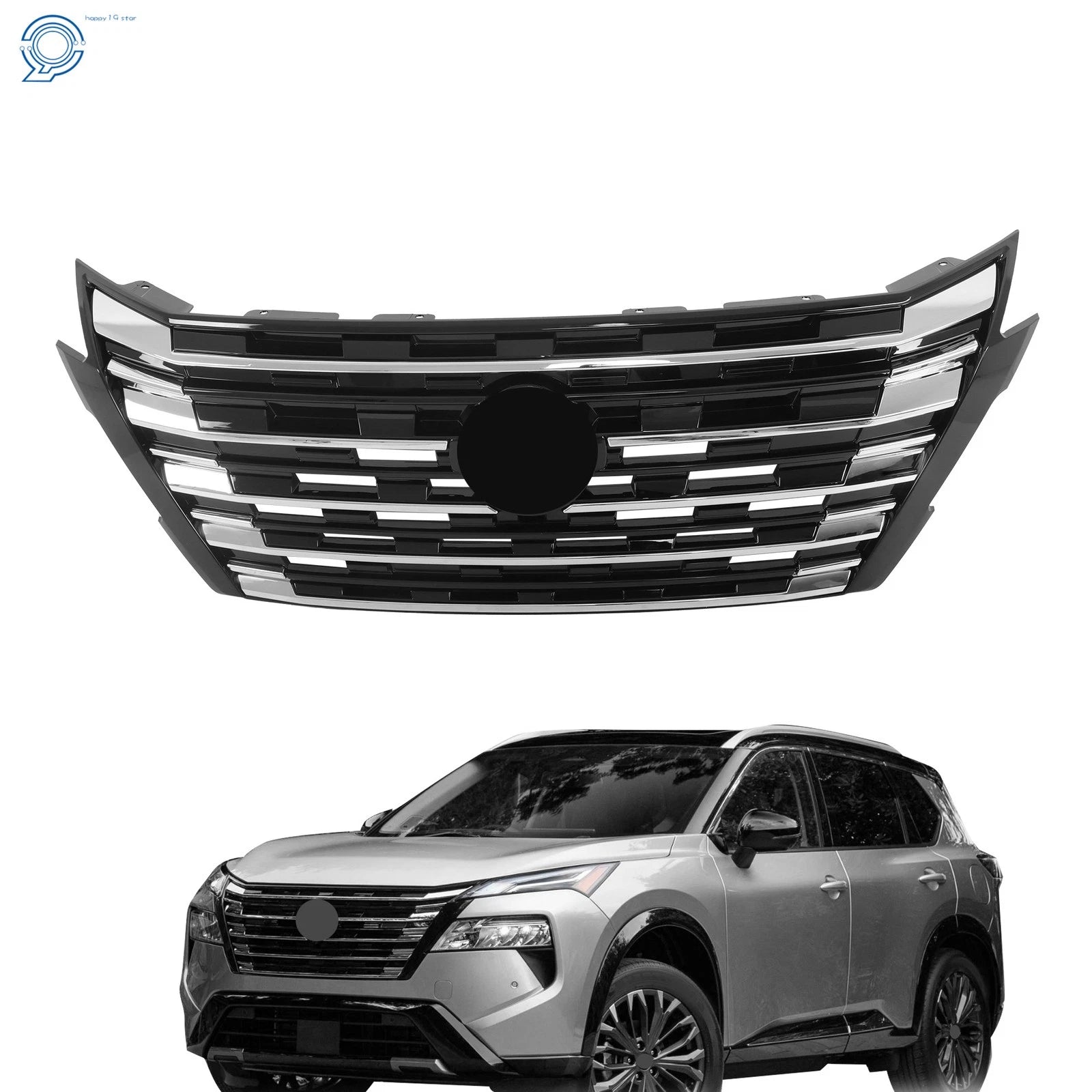 Front Upper Grille for Nissan Rogue (2024–2025) Chrome & Black