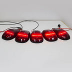 Set of 5 Red LED Cab Roof Marker Lights for Dodge GMC Chevy SUV
