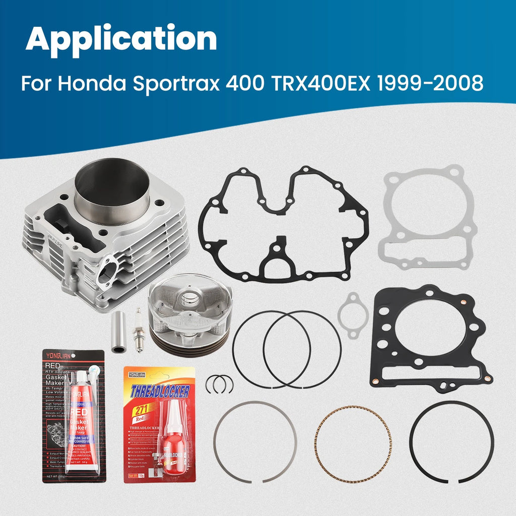 Top End Rebuild Kit with Cylinder Piston Rings Gasket for Honda TRX400X (2009–2014)