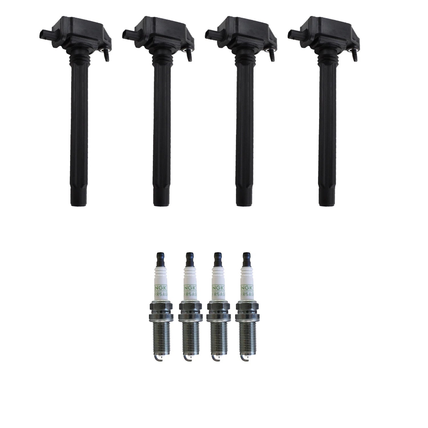 Set of 4 NGK Ignition Coils & Platinum Spark Plugs for Dodge Dart (2013–2016)