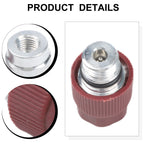 R-134a High Side Port Adapter with 1.5" Thread and Replaceable Valve Cores