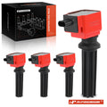 Set of 4 Red Ignition Coils for Ford Explorer (2012–2019)