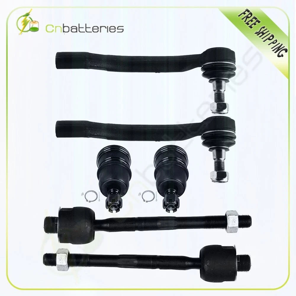 6pc Front Steering Tie Rod End for Acura MDX, Honda Pilot (2001–2005)