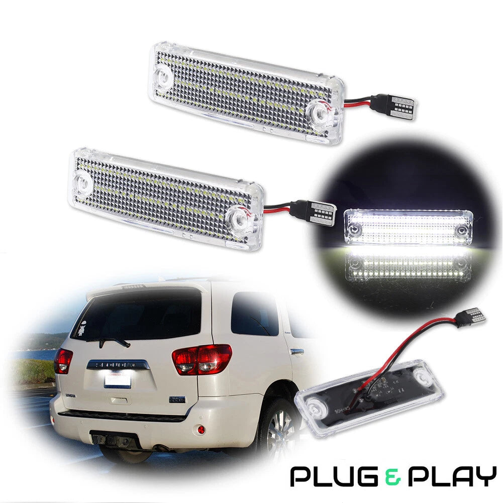 2X Bright White 6000K LED License Plate Lights for Toyota 4Runner