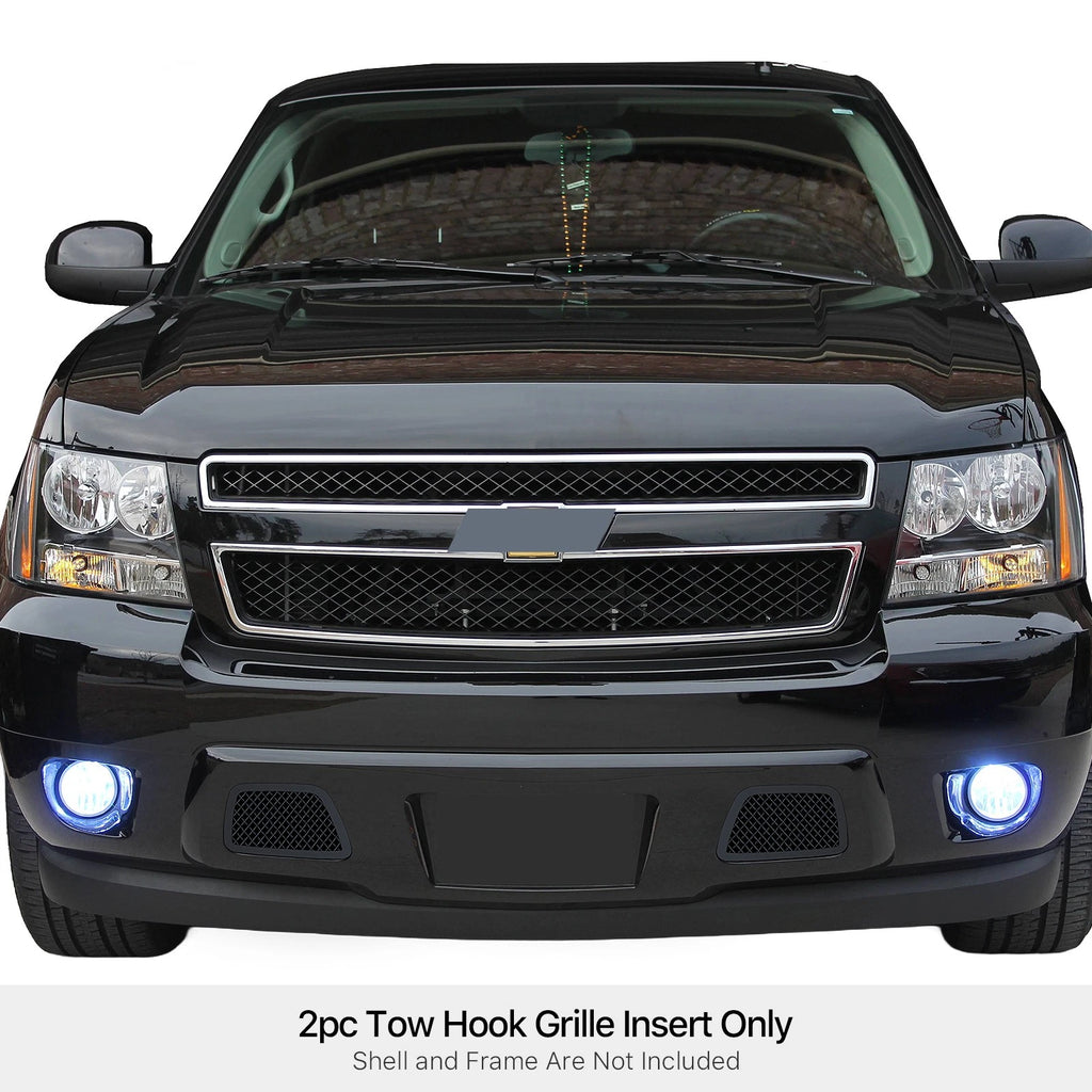 Tow Hook Grille Insert for Chevy Tahoe (2007-2014) Stainless Black Mesh