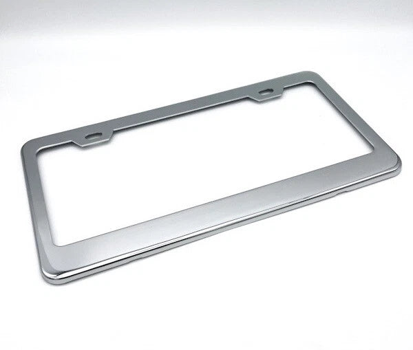 Chrome Steel License Plate Frame 2 Hole Replacement for US Standard Plate (2000–2026)