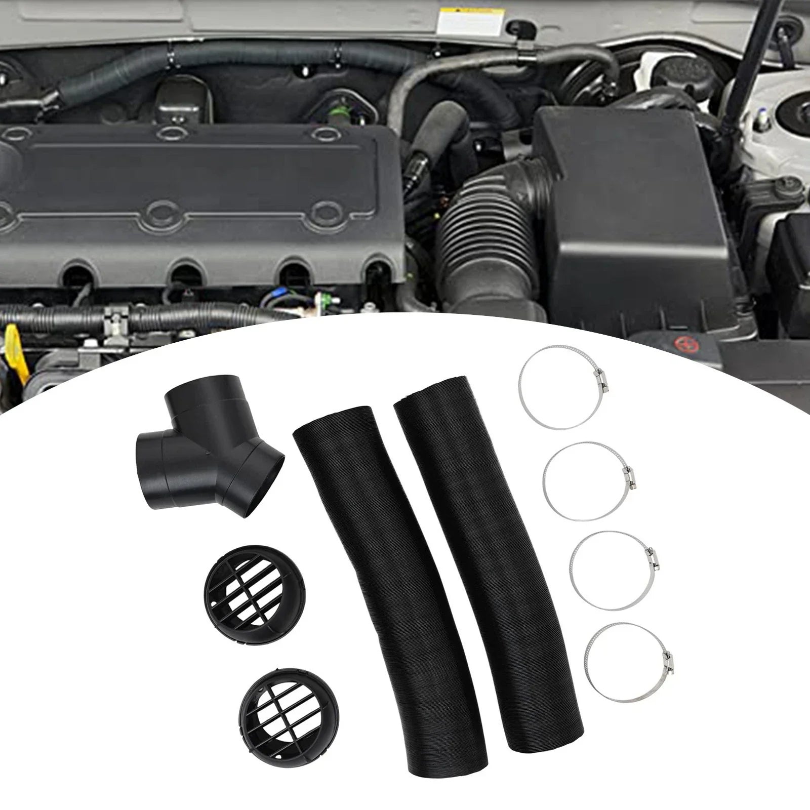 75mm Air Diesel Heater Exhaust Y Pipe 2 Outlets 4 Clamps