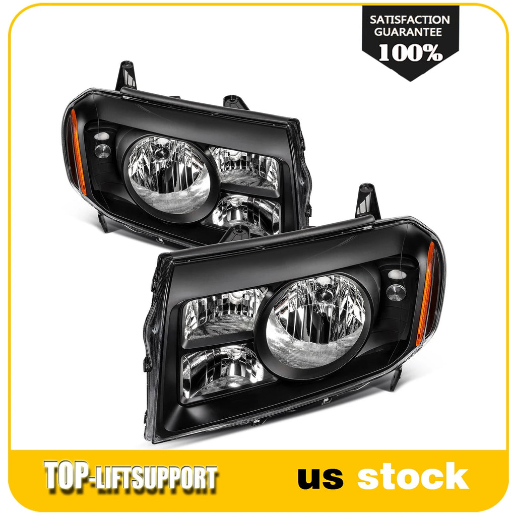 2X Headlight Assembly for Honda Pilot (2009–2011) Black Housing
