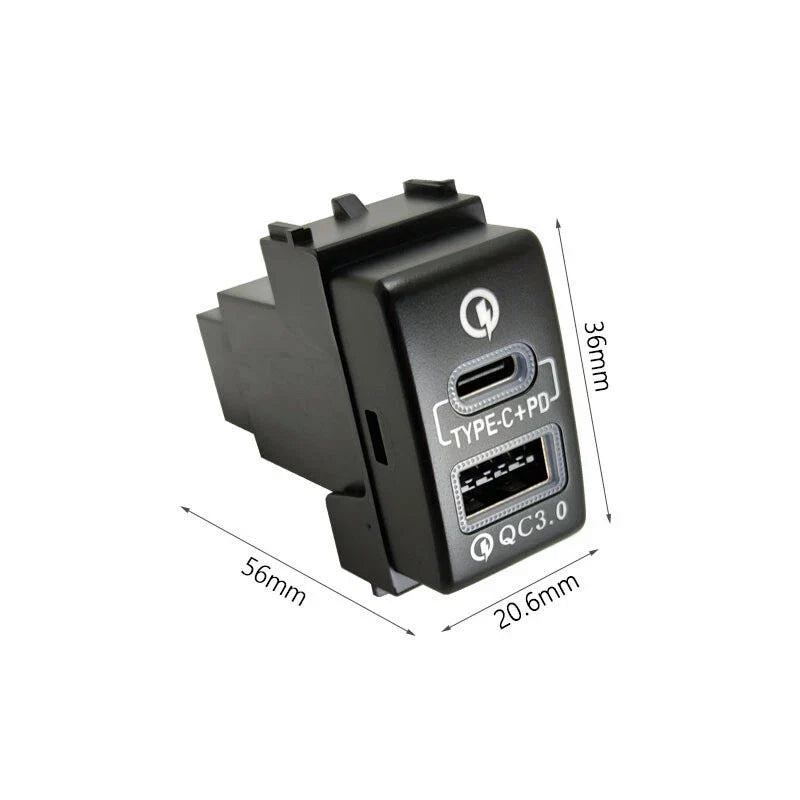 USB QC3.0 Charger PD for Nissan Altima Sentra X-trail Pathfinder Frontier Rogue