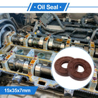 Set of 2 Oil Seal Rotary Shaft Seal FKM Rubber 15x35x7mm