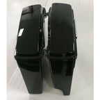 4" Vivid Black Left Side Extended Saddlebags for Harley (1993–2013)