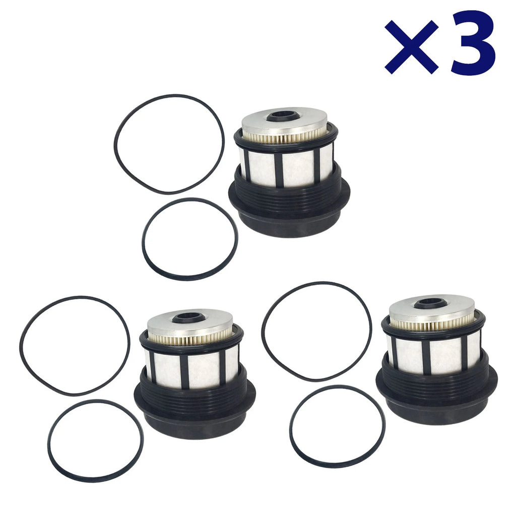 3X Fuel Filters + Caps for Ford F & E Series 7.3L Powerstroke Diesel (1998–2003)