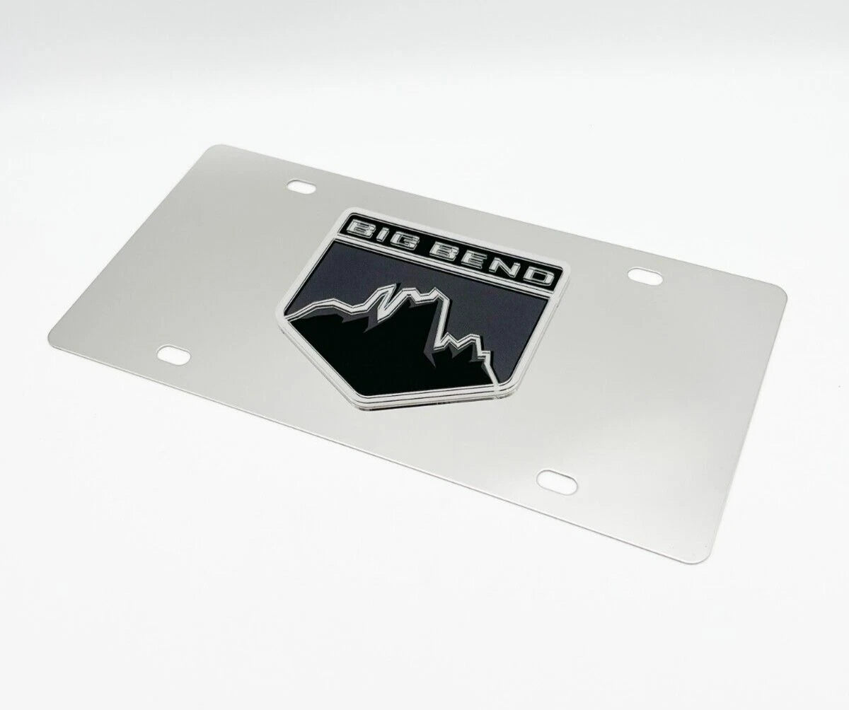 Chrome License Plate Frame with 3D Bronco Badge Logo for Ford (2021–2024)