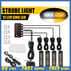 Set of 4 Front LED Strobe Flash Lights for SUV Pickup 