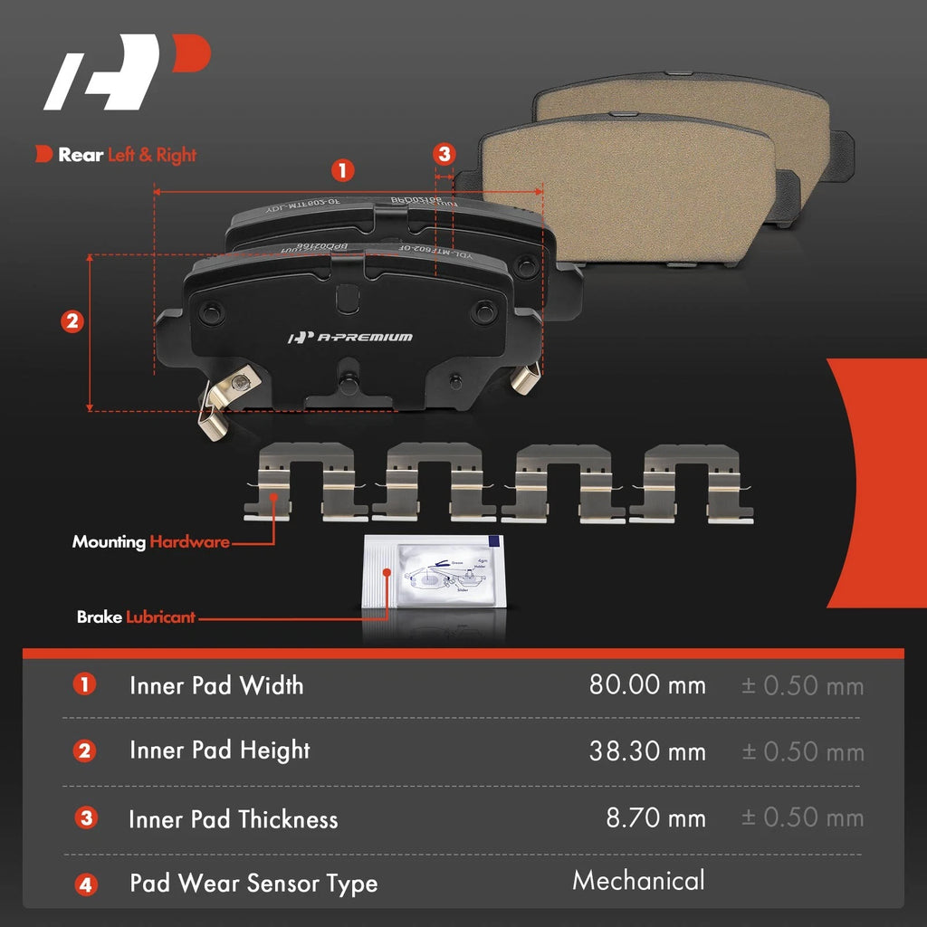 Set of 4 Rear Ceramic Brake Pads for Mitsubishi Eclipse Cross (2018–2022)