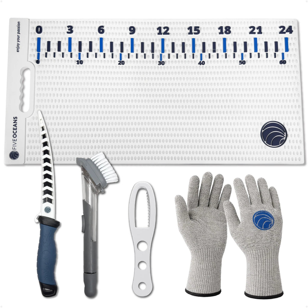 Fish Fillet Mat Kit with Knife & Gloves 28" x 14"