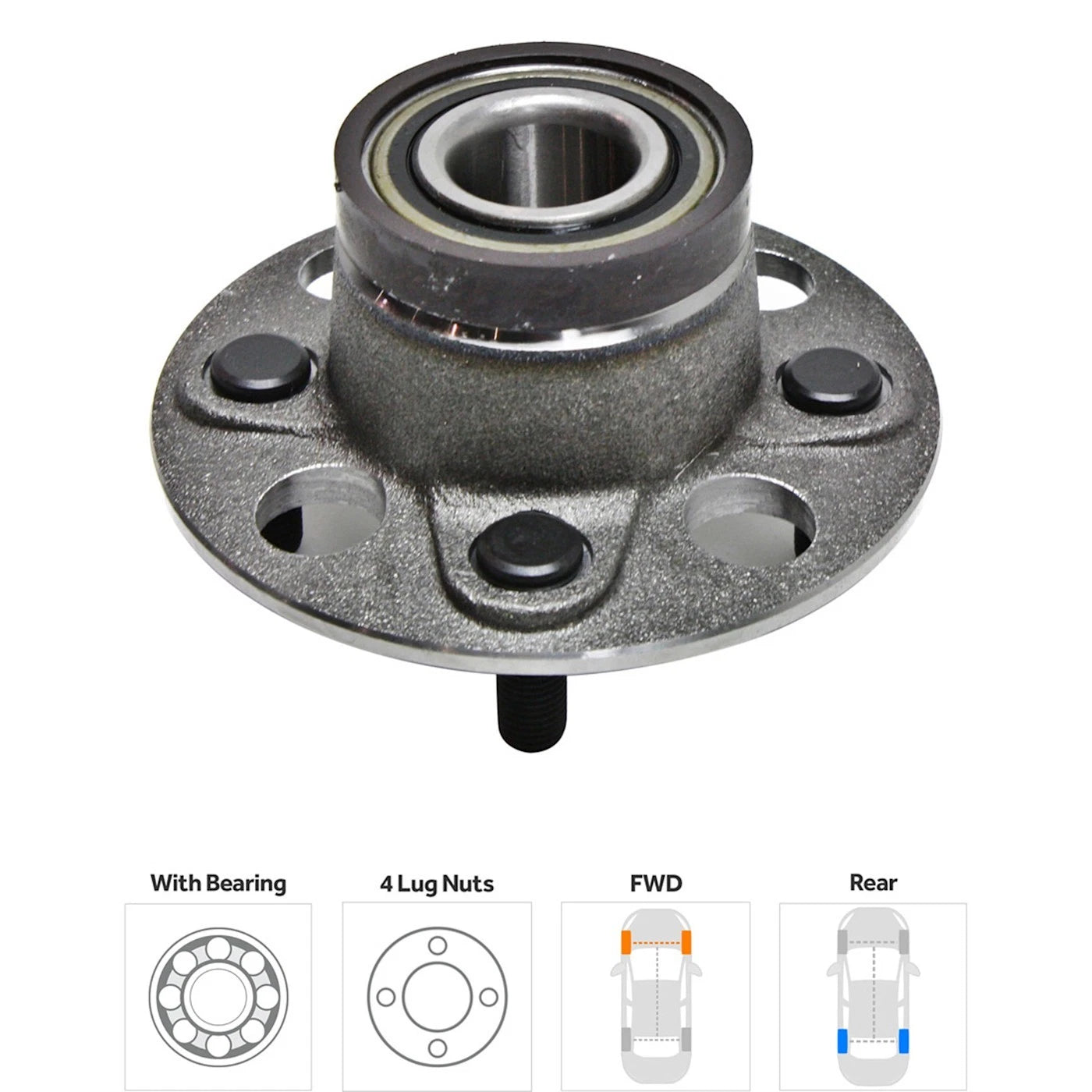 Set of 4 Wheel Hubs for Fit