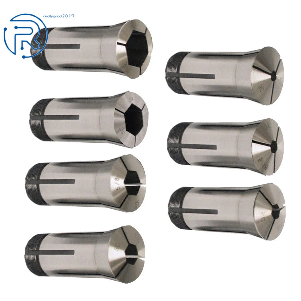 Set of 7 Hex Collets for Automotive Applications (1/4" to 7/8")