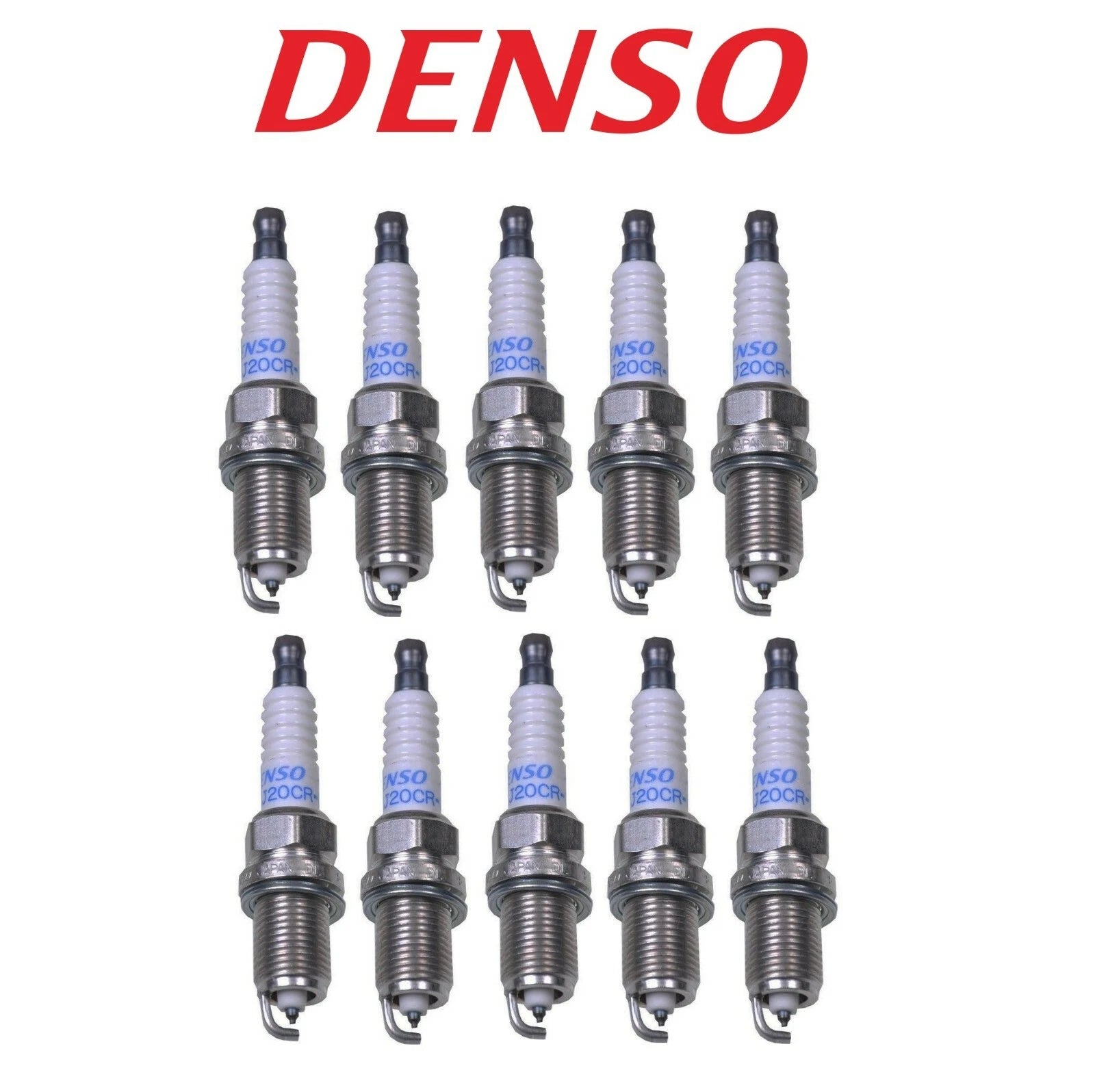 Set of 10 Double Platinum Spark Plugs for BMW Dodge Ford Honda Jeep Mazda