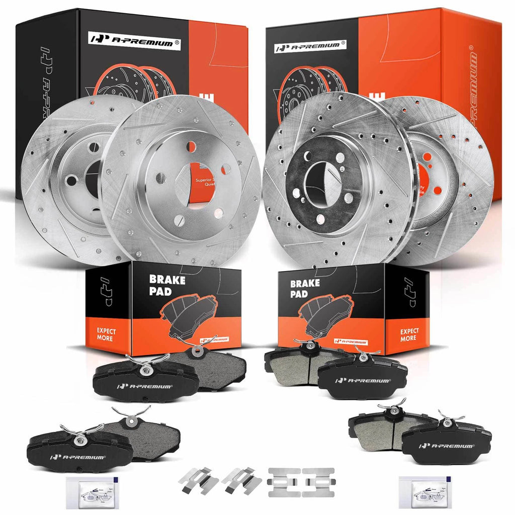 Drilled Brake Rotors & Ceramic Brake Pads for Ford Taurus 