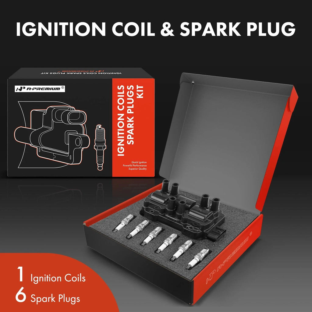 Set of 6 Ignition Coils & Iridium Spark Plugs for Chevy Silverado 1500 Equinox
