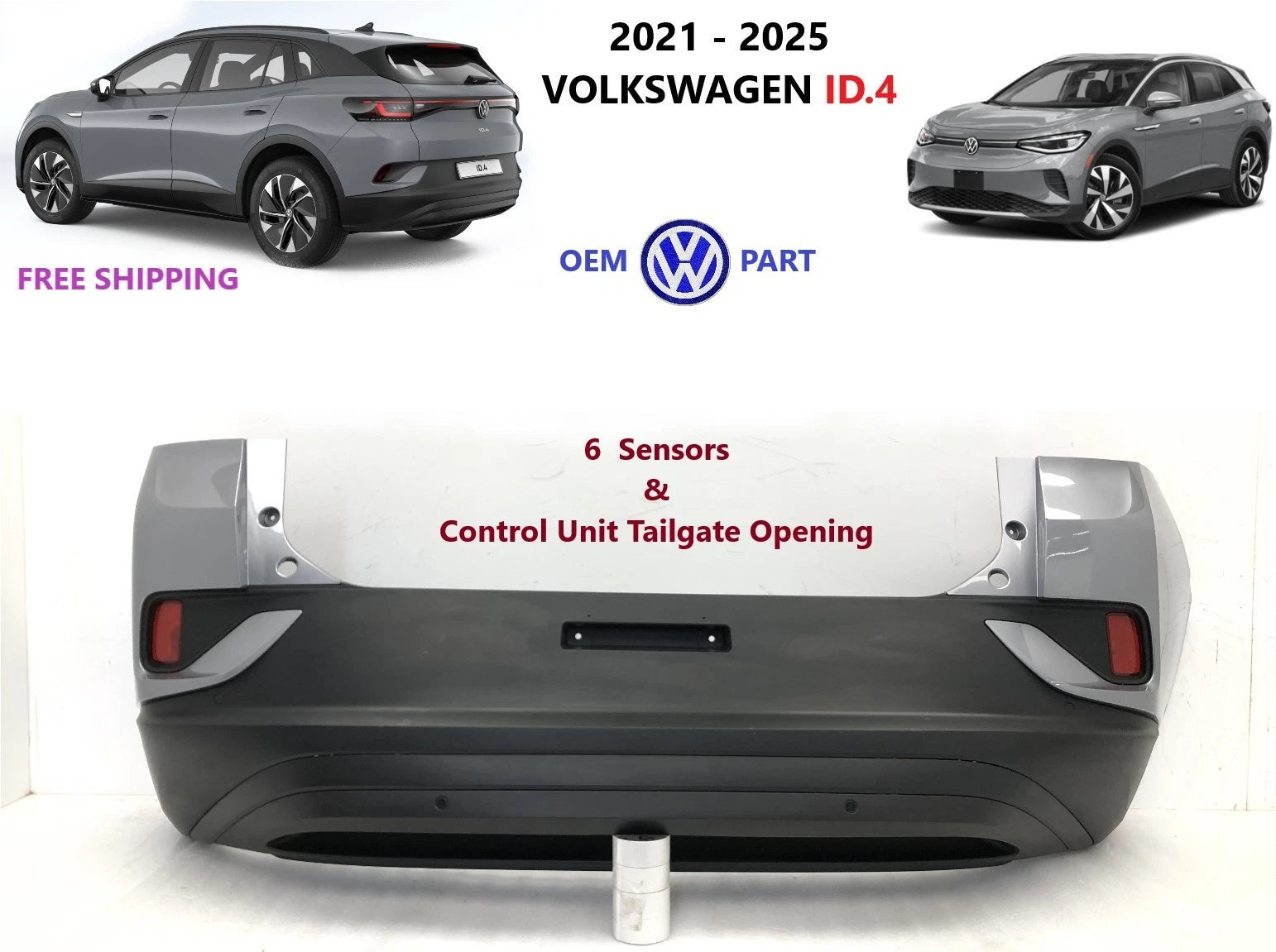 Rear Bumper for VW ID.4 (2021–2025) - Silver Mist #5