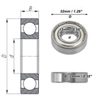 6002ZZ Deep Groove Ball Bearings for Scooter Skateboard Wheel (15x32x9mm)
