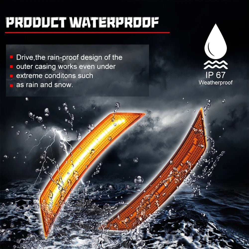 2X Amber Lens LED Front Side Marker Lights for Chevy Trailblazer (2021–2025)