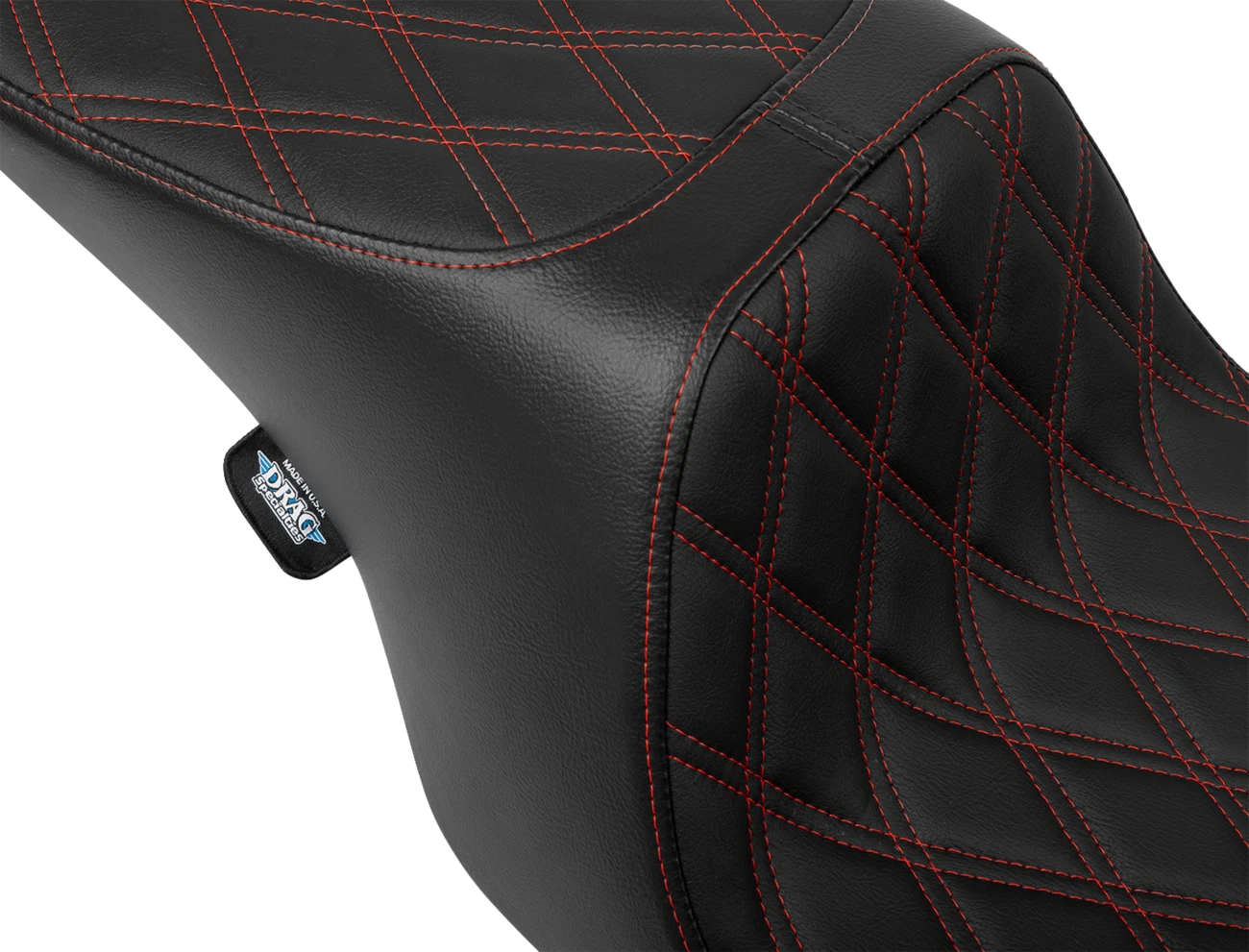 Predator 2-Up Seat for Drag Specialties (Vinyl, Double Diamond, Red)