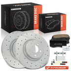 Front Drilled Brake Rotor & Ceramic Brake Pad for Mercedes-Benz E550 (2007–2009)
