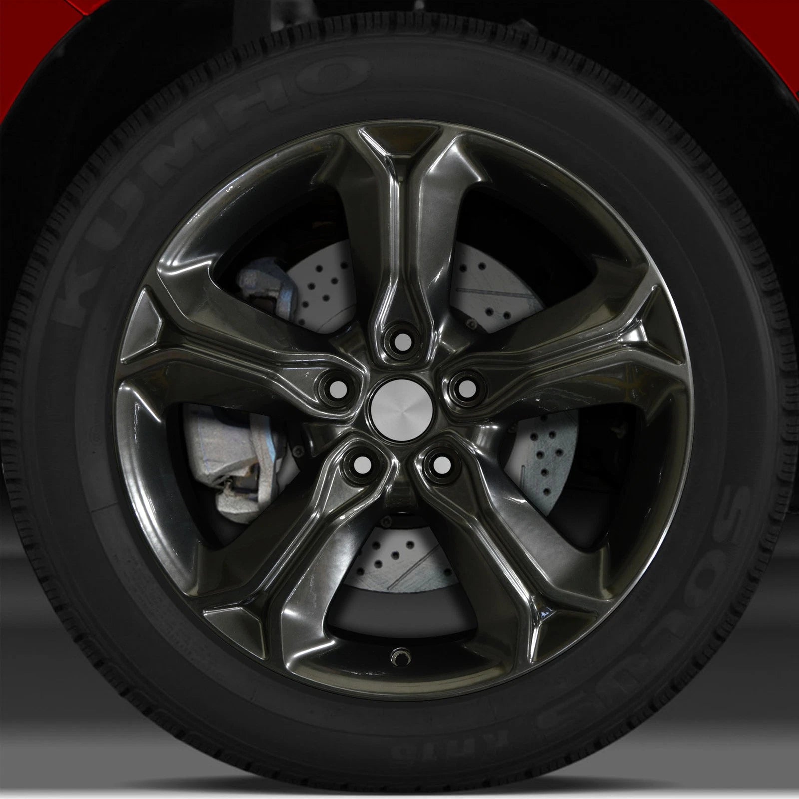 19x7 Factory Wheel (Hyper Dark Smoked Silver Full Face Bright) for Dodge Journey