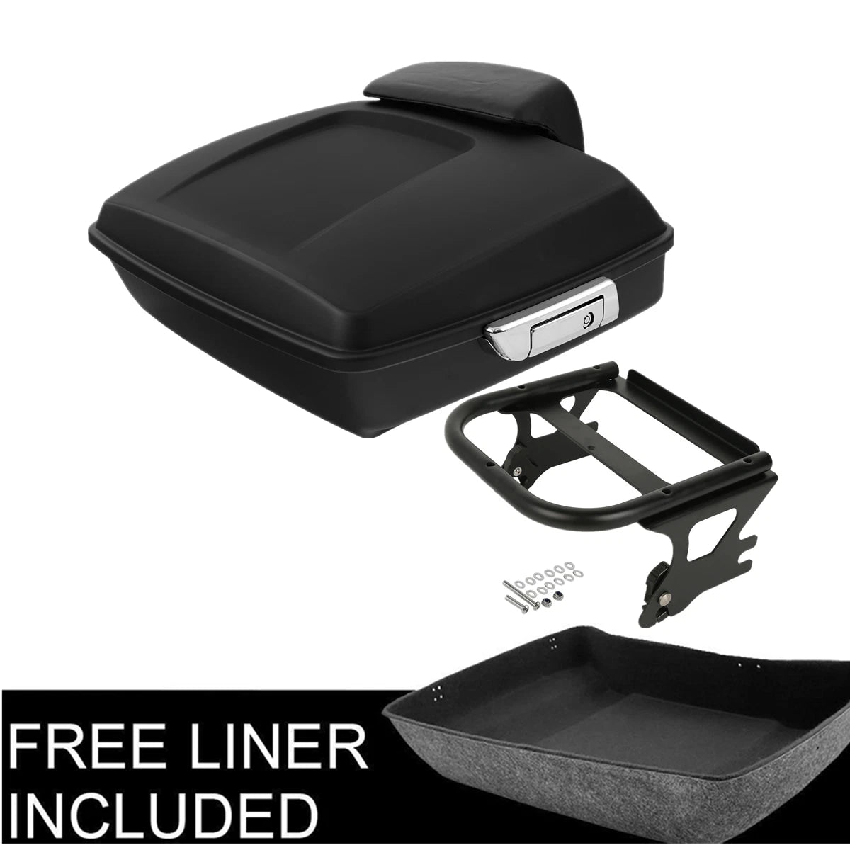 Matte Chopped Trunk Backrest Mount Rack for Harley Touring (1997–2008)