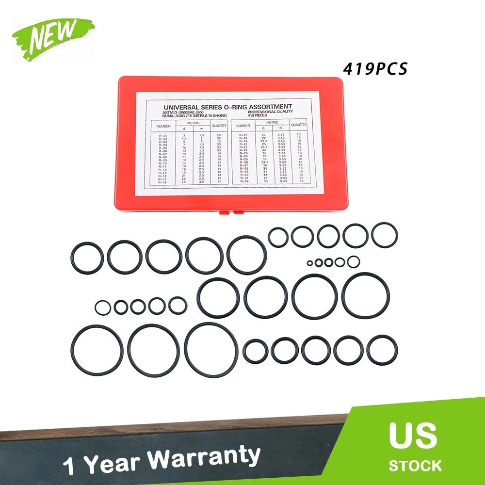 Set of 32 Metric O-Rings for Universal Applications