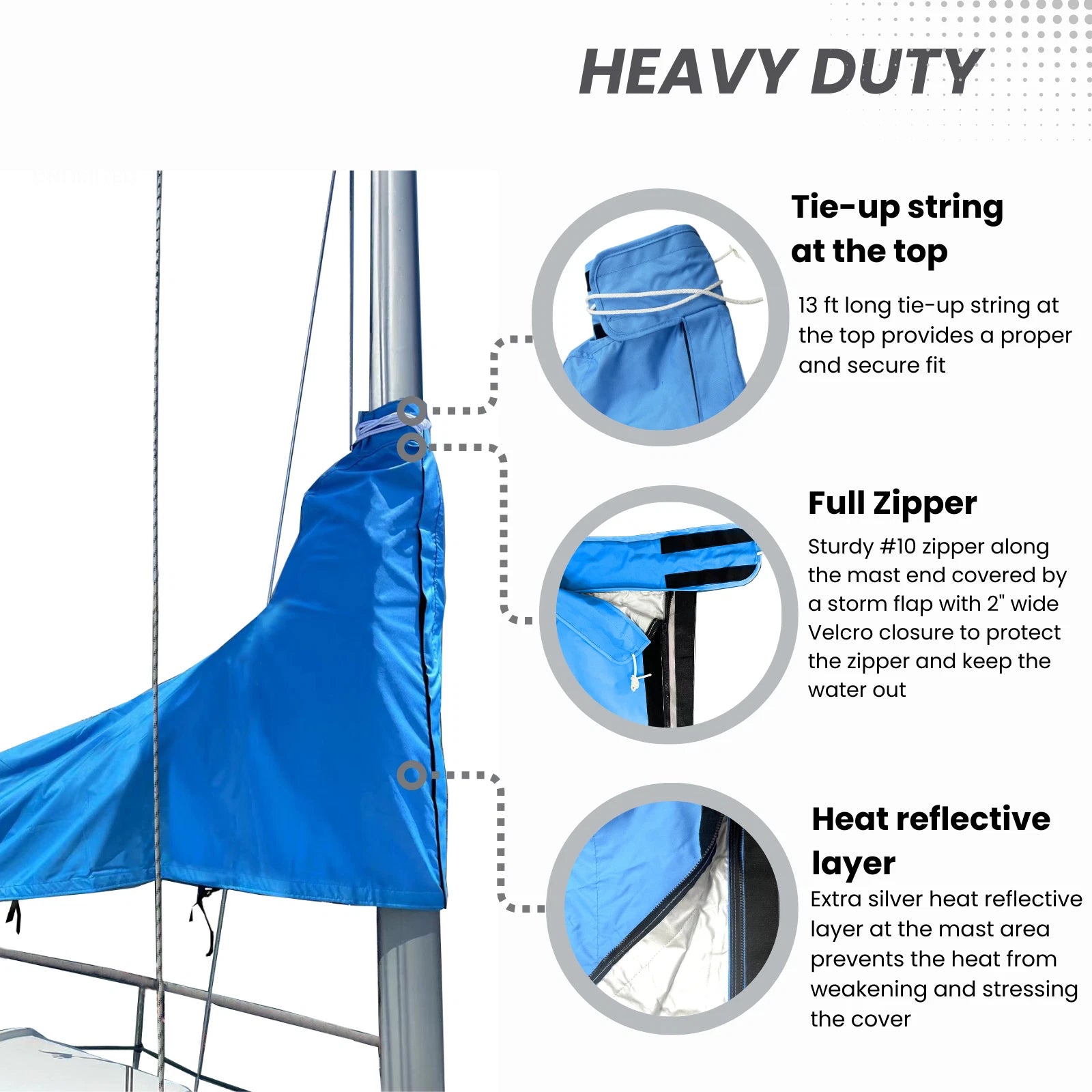 Mainsail Cover for Catalina 27 (Heavy Duty, Waterproof)