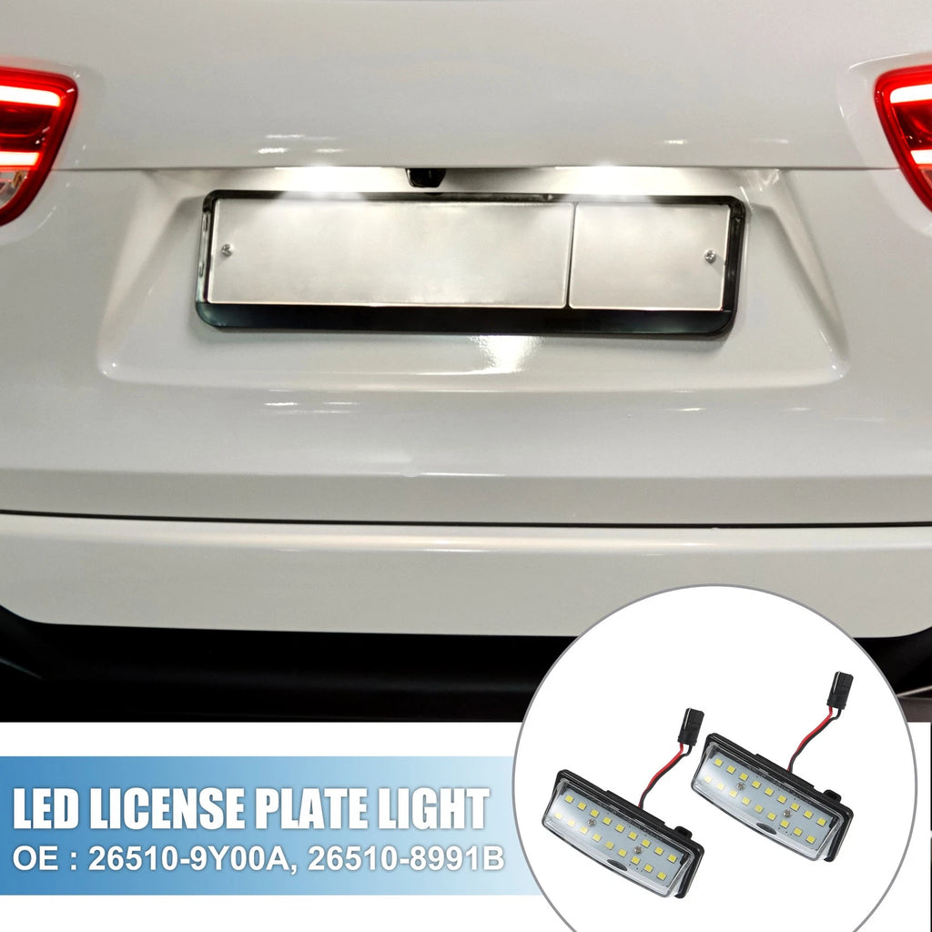 2X White 3528SMD LED License Plate Light 26510-9Y00A for Nissan Altima (2016–2018)