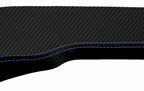 Console Lid Bench Seat Cover for Toyota Tacoma (2001–2004) Carbon Fiber Blue Stitch