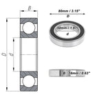 Deep Groove Ball Bearing 6010VV for Scooter Skateboard (50x80x16mm)