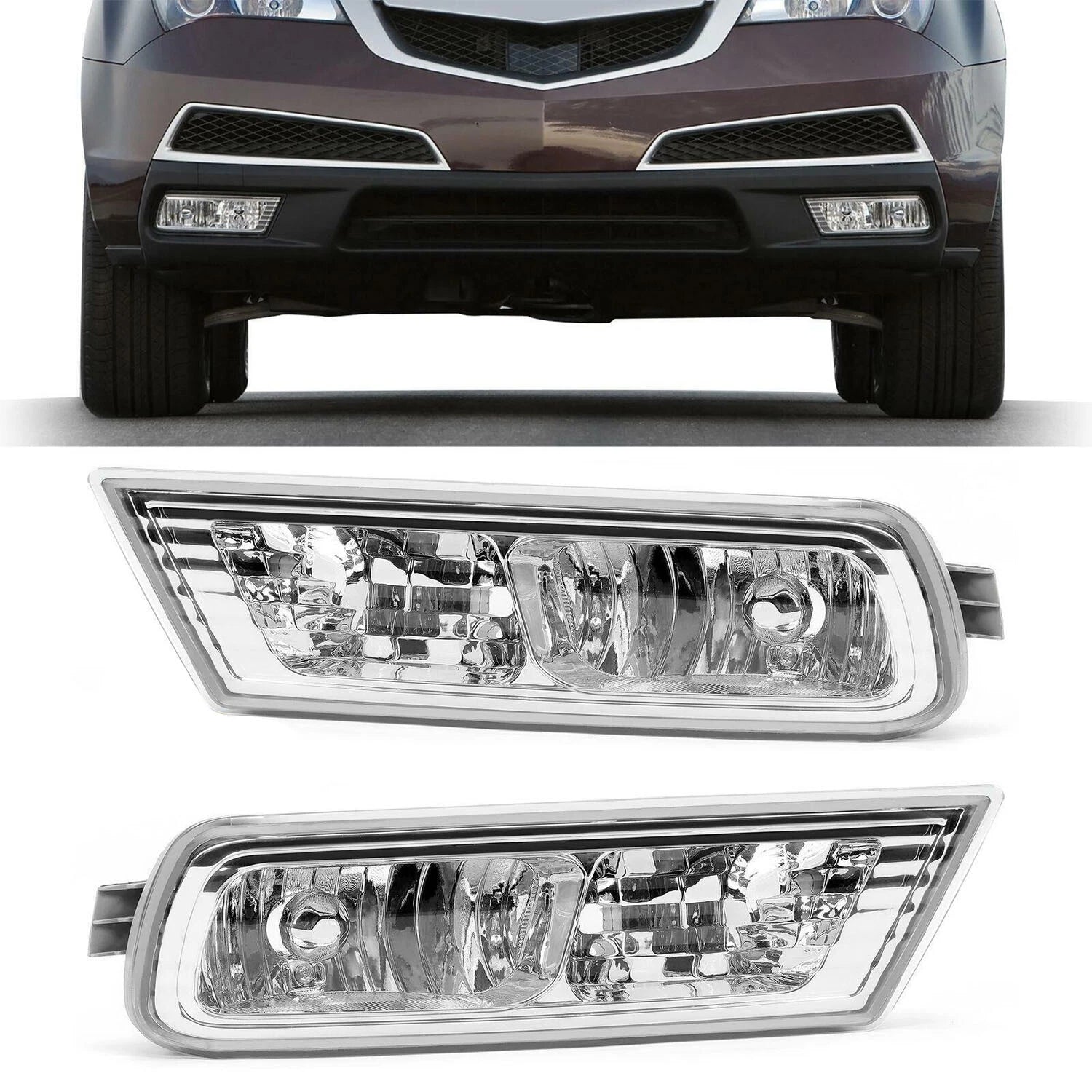 Pair Front Bumper Fog Lights for Acura MDX (2010–2013)
