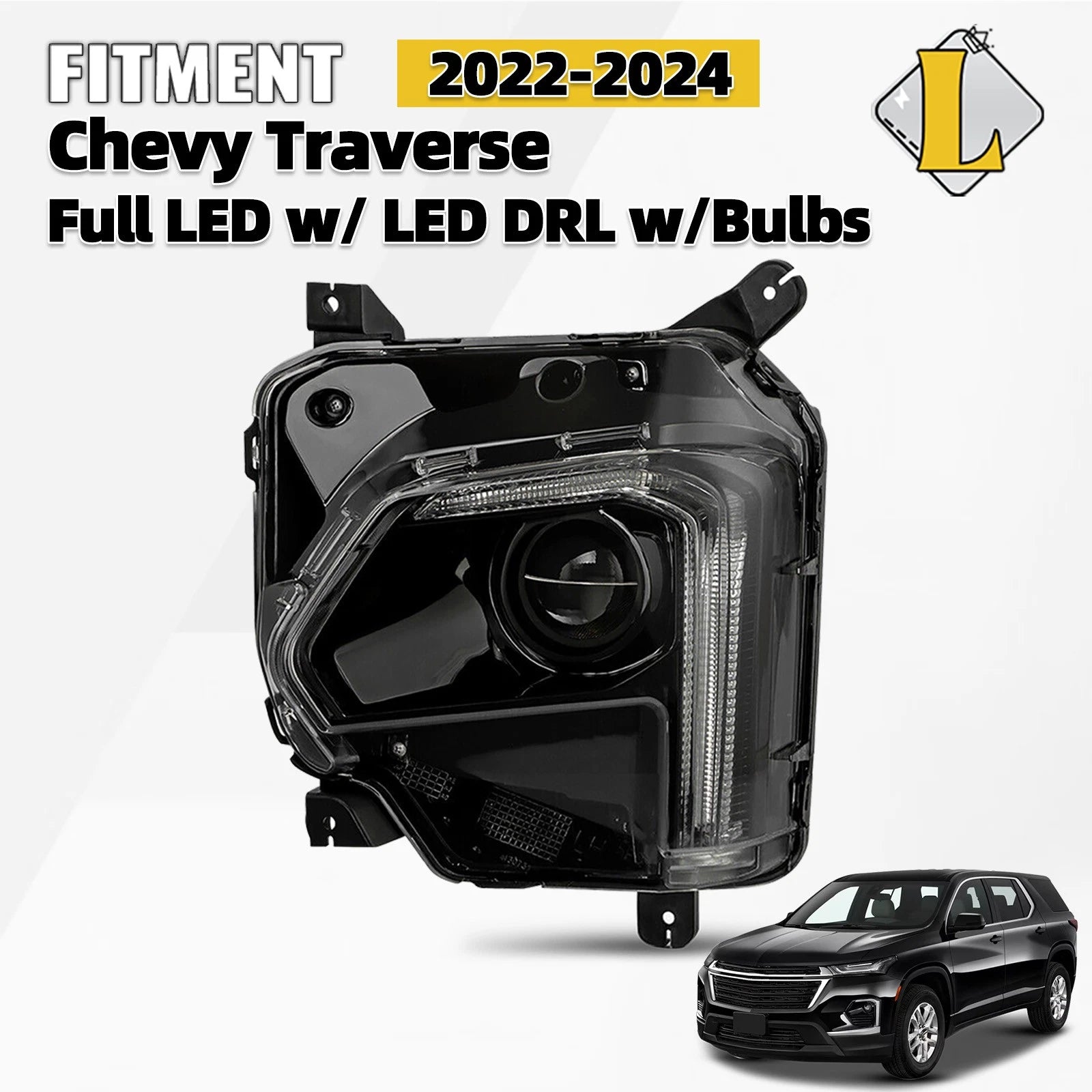 Full LED Headlight for Chevy Traverse (2022–2024) - Left Driver, Projector