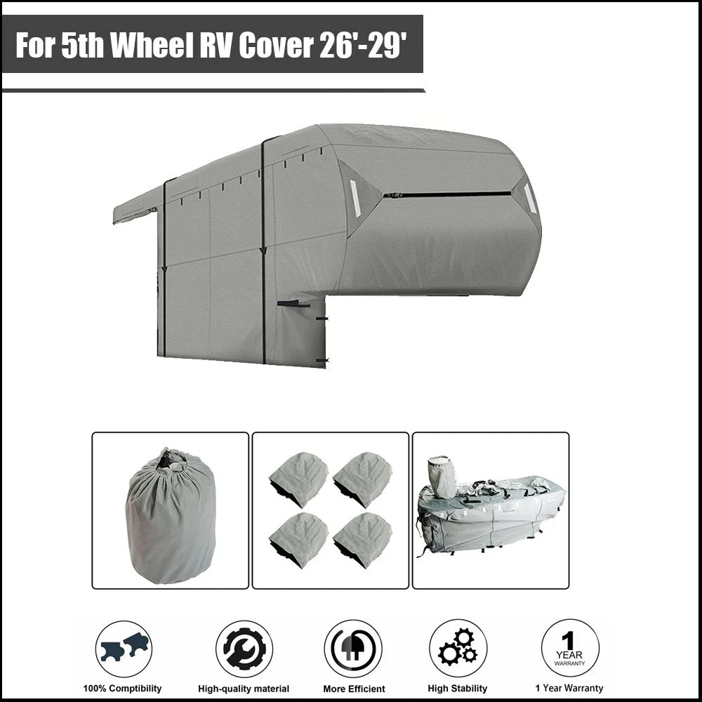 5th Wheel RV Cover for Motorhome RV Camper (26'–29')