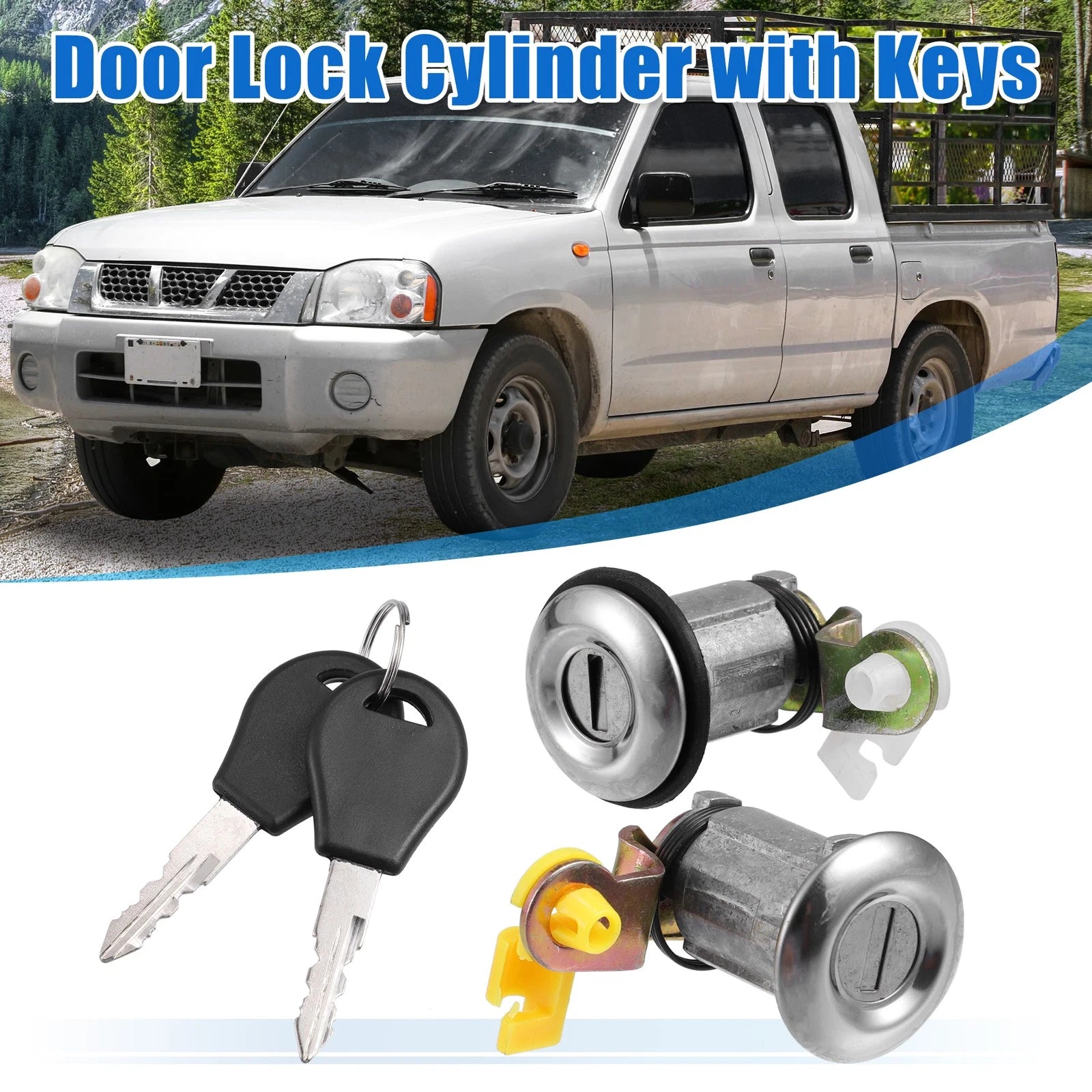 Set of 1 Door Lock Cylinder with Keys for Nissan Pickup D21 (1984–1998) 80600-01G25
