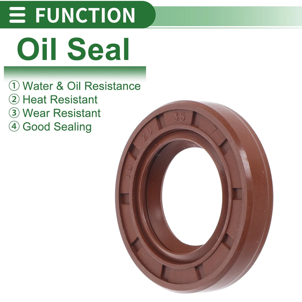 Set of 5 Oil Seal Rotary Shaft Seal FKM Rubber 20x35x7mm