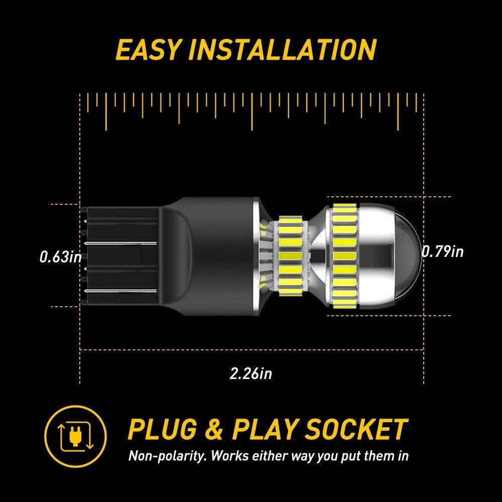Set of 4 LED White 6000K Reverse Turn Signal Bulbs for Make Model (YYYY–YYYY)
