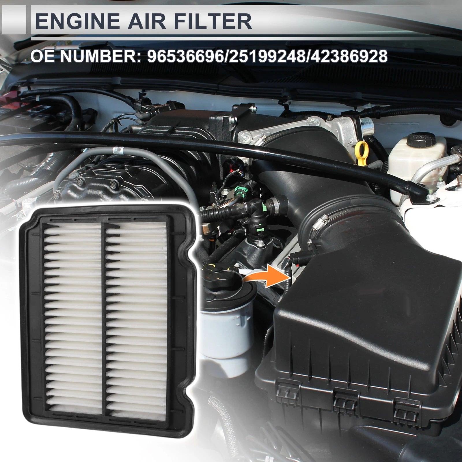 Car Engine Air Filter No. 96536696 for Chevrolet Aveo 1.6L (2004–2011)