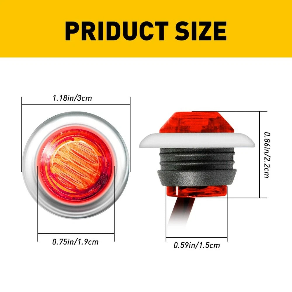 LED Red Side Marker Lights for Truck Trailer (12V)