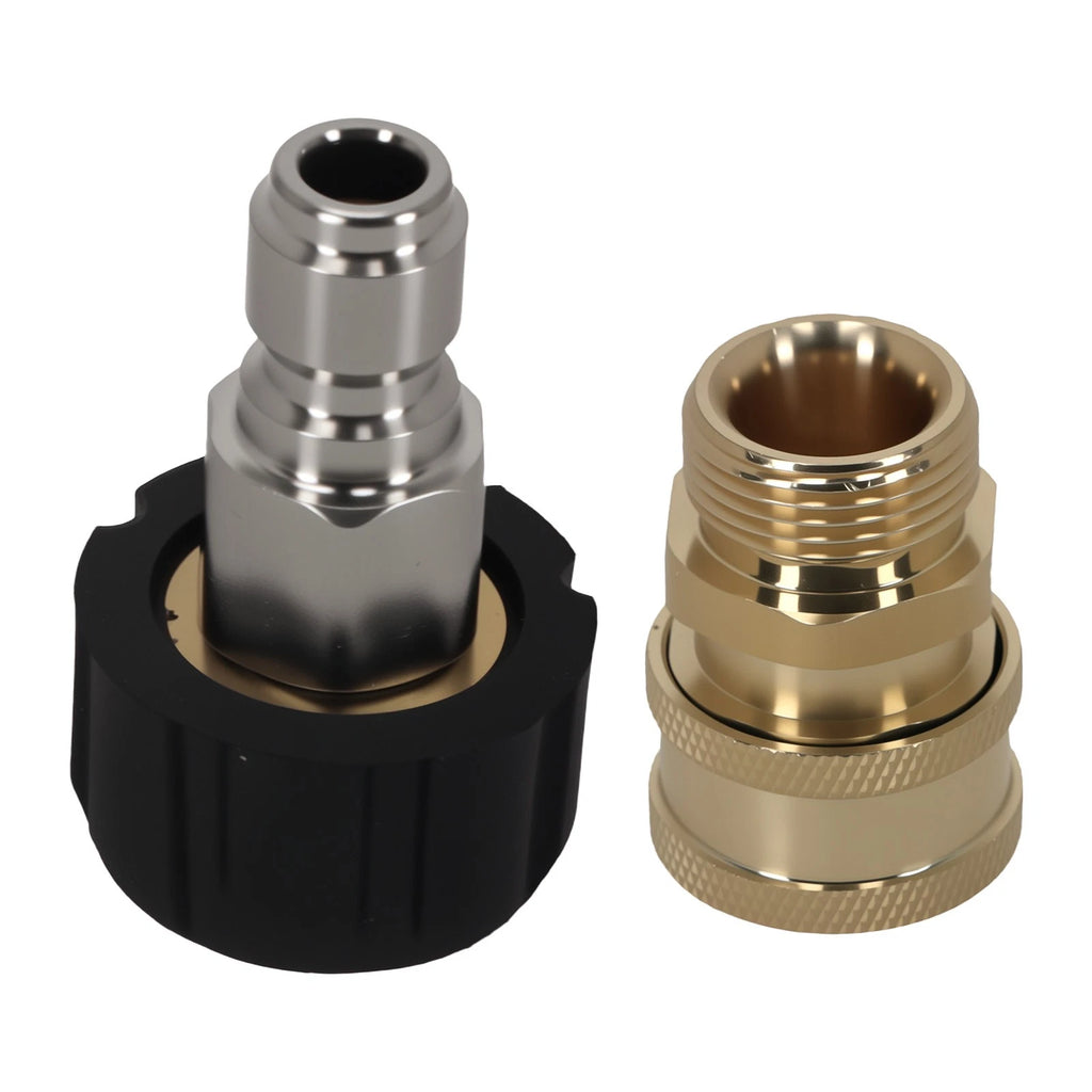 2X Brass Quick Connect Fitting M22-14mm to 3/8" for High Pressure Washer (5000PSI)