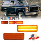 Sequential Amber LED Parking Signal Lights for Ford Bronco F150 F250 F350 (1980–1986)