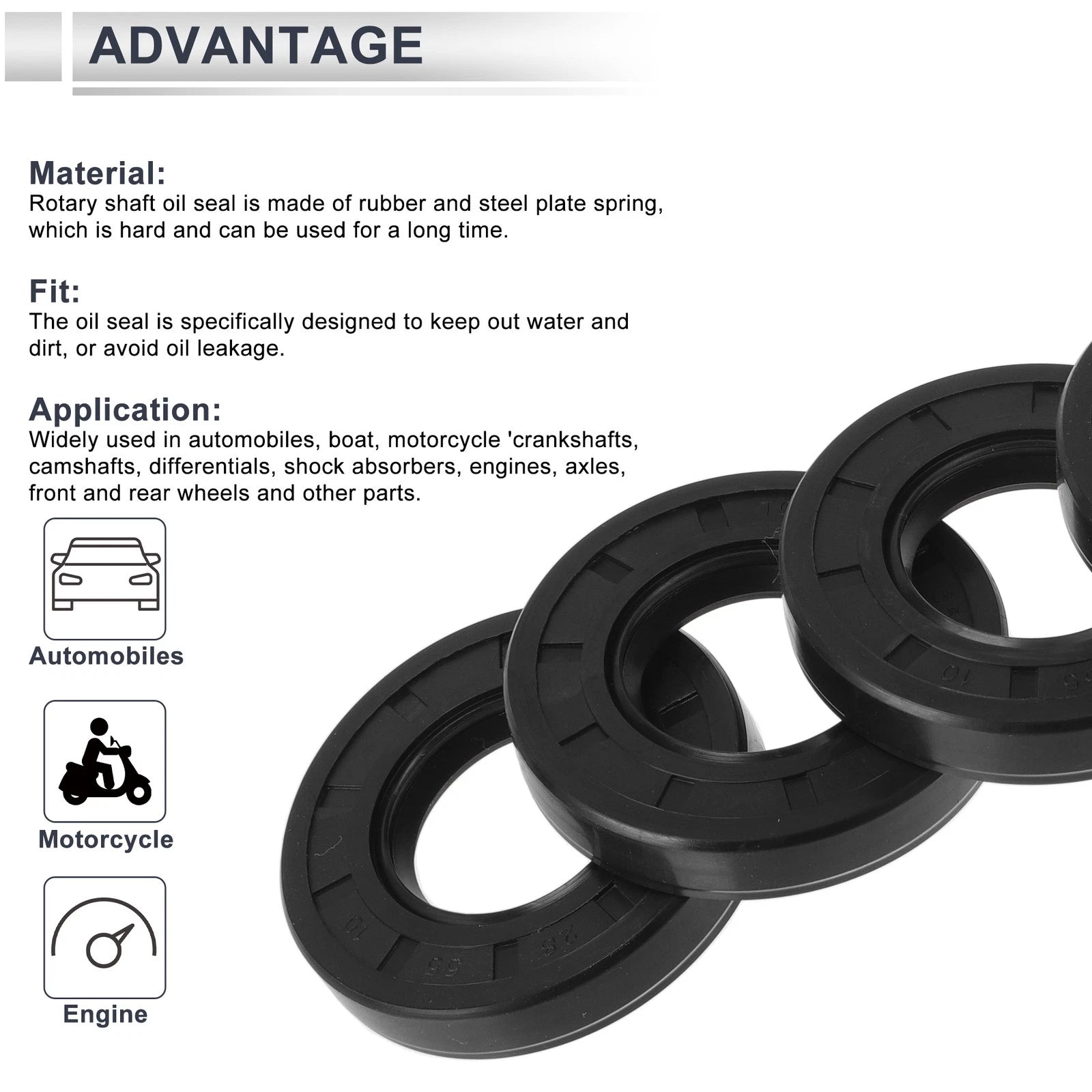 Set of 5 Oil Seal Rotary Shaft Seal TC Ring 28x55x10mm Nitrile Rubber
