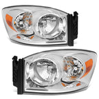 Chrome Housing Amber Corner Headlight Lamps for Dodge Ram 1500 2500 (2006–2009)